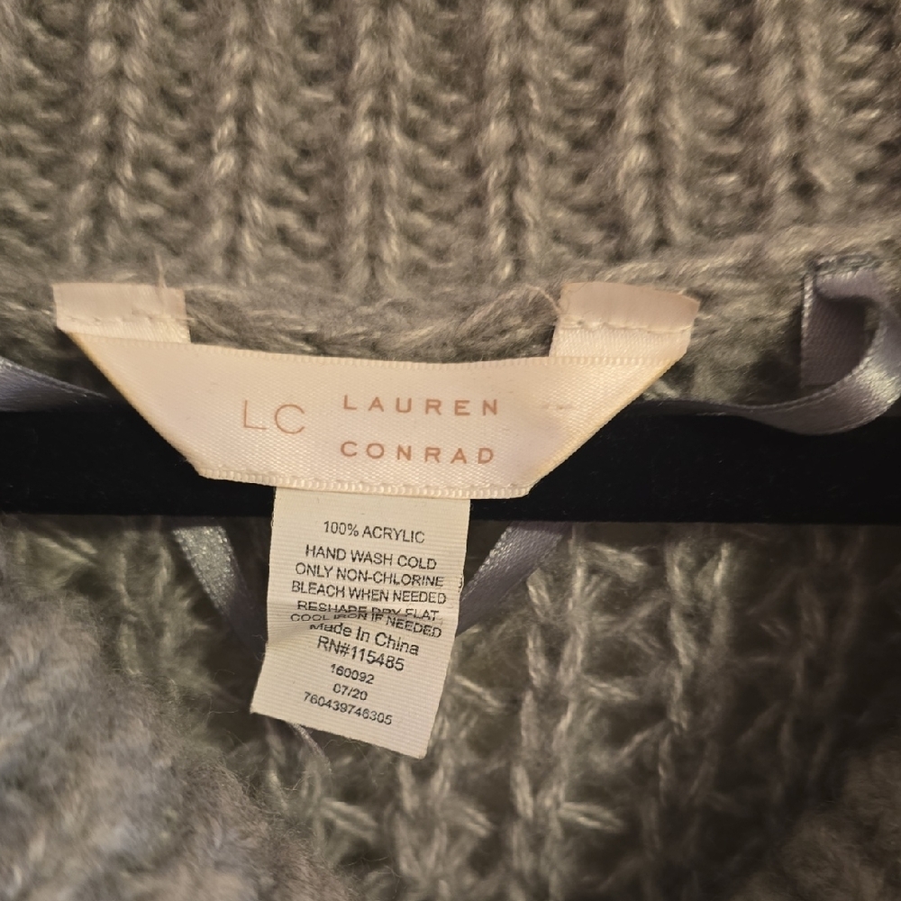 LC Lauren Conrad Soft Gray‎ Cowl Neck Sweater - Picture 2 of 4